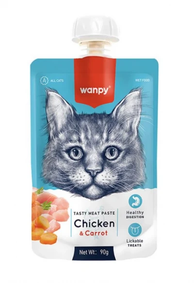 Wanpy Taze Tavuklu-Havuçlu Kedi Et Ezmesi 90 gr