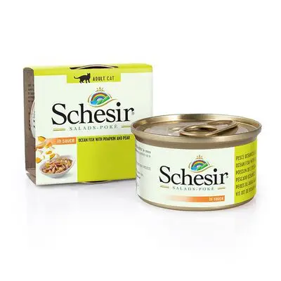 Schesir 1071850 Salads Poke Deniz Balıklı, Bal Kabağı ve Armut Kedi Salatası Konservesi 85 Gr