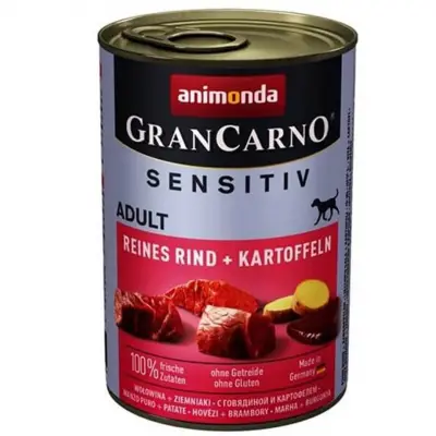 Animonda GranCarno senstive sığırllı ve patatesli yetişkin köpek konservesi 400g