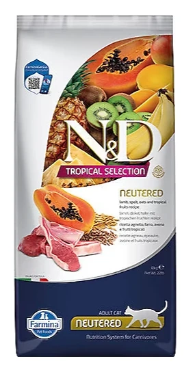 N&D Cat tropical selection lamb neutered 10kg