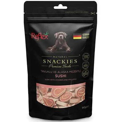 Reflex Snackies Tavuk ve Alaska Mezgitli Sushi Köpek Ödülü 90 Gr